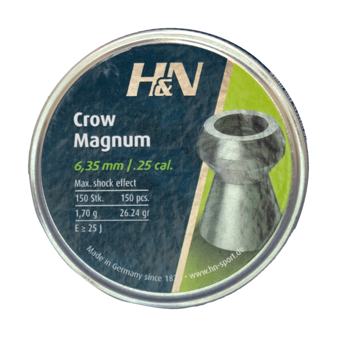 Пуля пневматическая H&N CROW MAGNUM 6,35мм, 1,70гр (150 шт.) 00183104 Пуля пневматическая H&N CROW MAGNUM 6,35мм, 1,70гр (150 шт.) 00183104